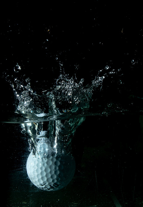 A dirty golf ball can be cleaned in water 
